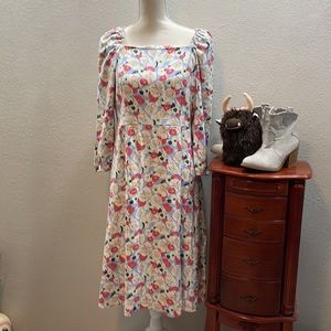 NWOT Ann Taylor midi dress with puff sleeves